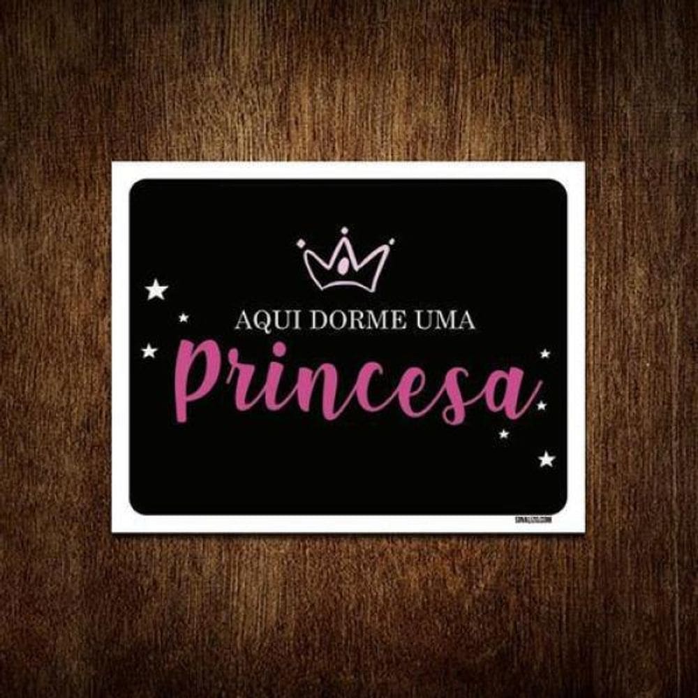 Placa Decorativa - Aqui Dorme Uma Princesa 36X46