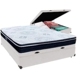 Cama Box Baú e Colchão Orthosono D33 Com Pillow Top Casal Anjos