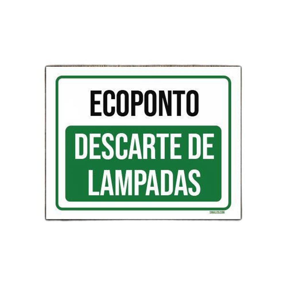 Placa Ecoponto Descarte De Lampadas 18X23
