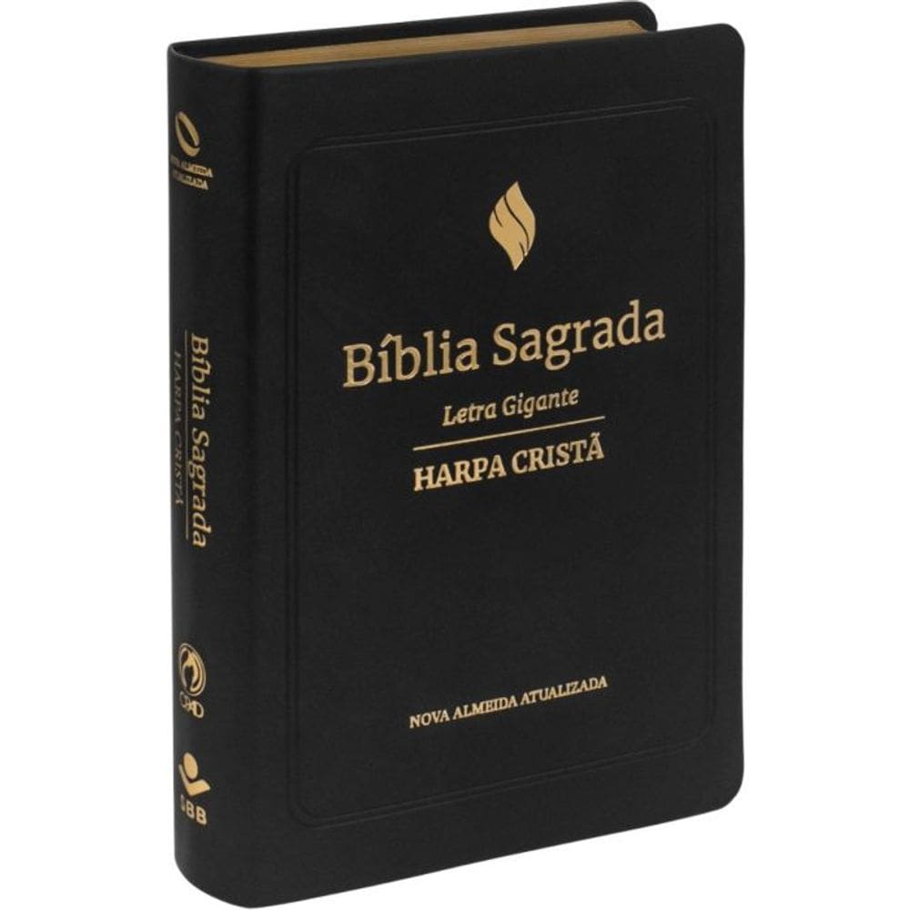 Bíblia Sagrada NAA com Harpa Cristã Letra Gigante Preta SBB