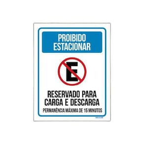 Placa Reservado Carga Descarga 18x23cm 10un