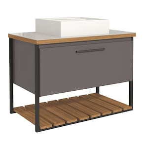 Armário Gabinete Para Banheiro 80cm Mdf 1 Porta 1 Prateleira Titanium