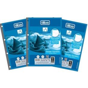 Kit 03 Refil Caderno Argolado Fichário Tiliflex Universitário Pautado Académie 80 Folhas Tilibra