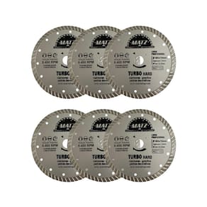 Kit 6 Disco De Corte Diamantado Turbo Hard 180X22,23Mm Matz