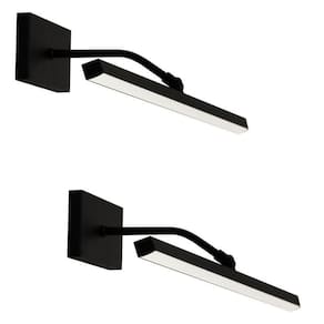 Kit 2 Luminárias Arandela Espelho Led 3000K Preto 110V