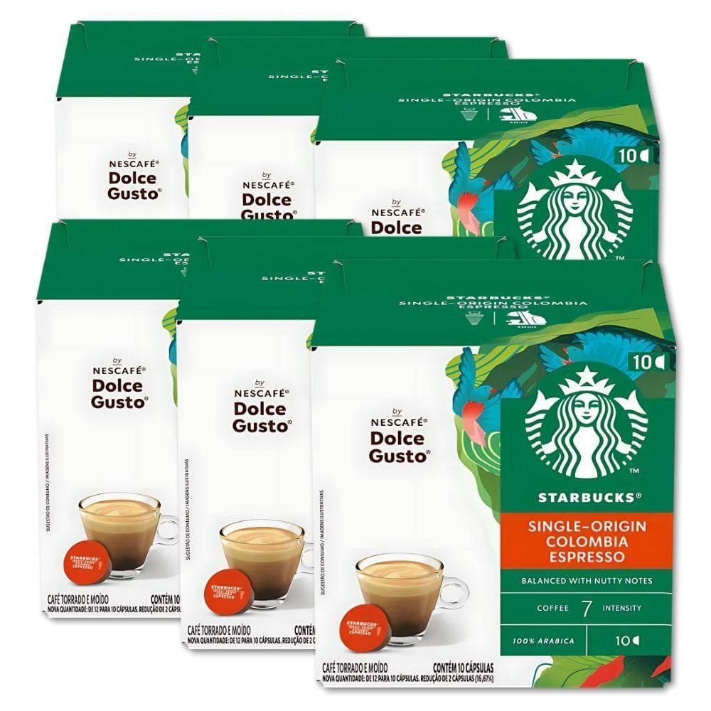 60 Cápsulas Dolce Gusto Café Starbucks Espresso Colômbia