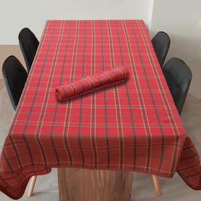Toalha De Mesa Xadrez Para Natal Retângulo Vermelho 3,50-487