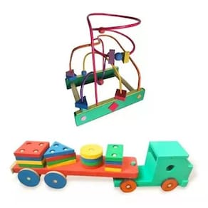 Kit Caminhão Com Peças Geométricas + Aramado Grande