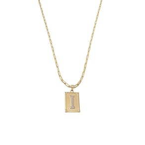 Cordão 45Cm Masculino Feminino Pingente Letra I Banhado Ouro