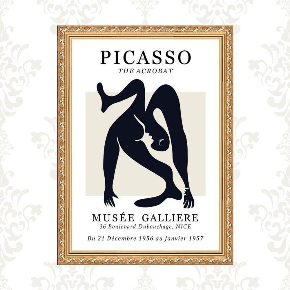 Quadro Moldura Dourada Picasso - The Acrobat 33X24Cm