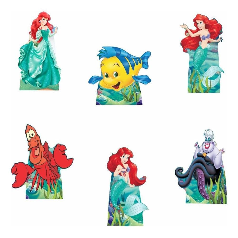 A Pequena Sereia Kit 6 Displays Totens Decoração Festa Mdf