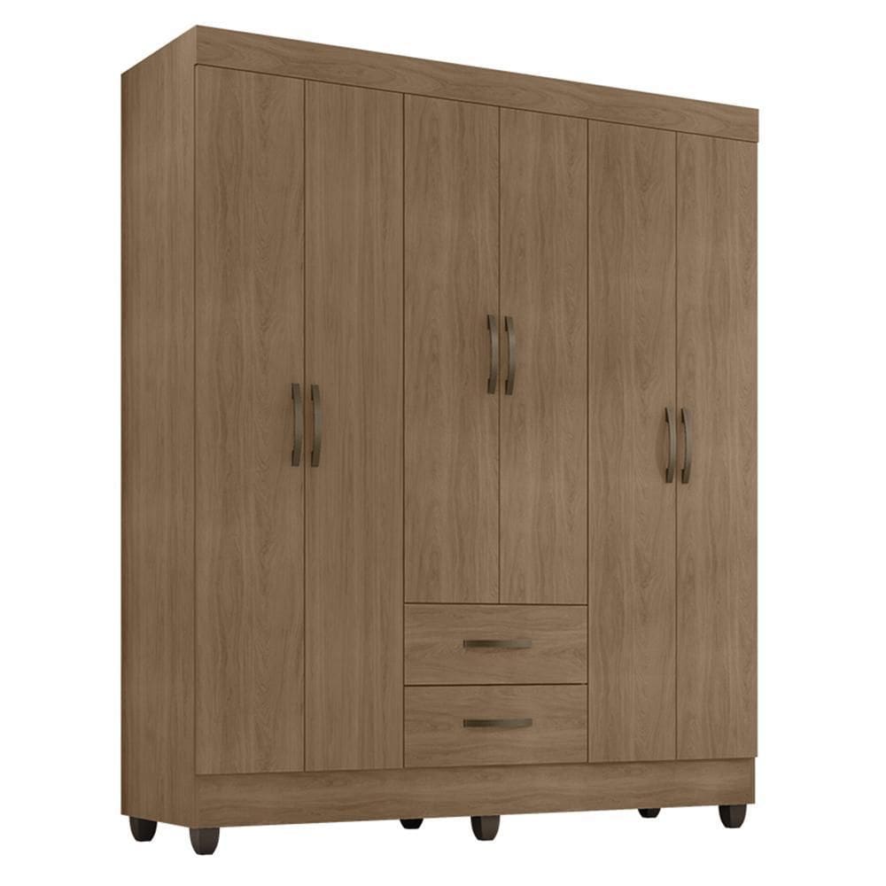 Guarda Roupa Casal Lite 6 Portas e 2 Gavetas - Móveis Leão