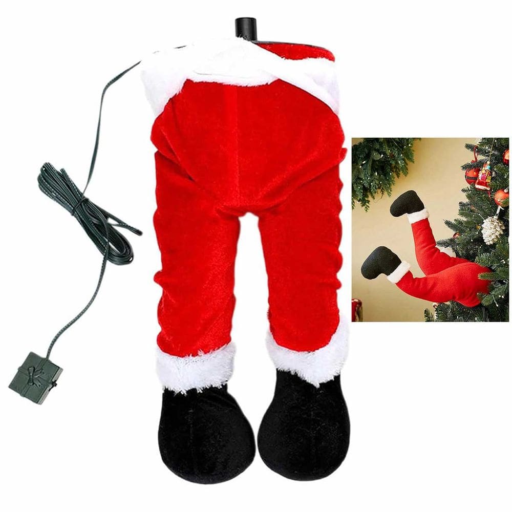 Pernas de Papai Noel Natal Arvore Natalina Com Movimento Flexivel Festa Decoraçao