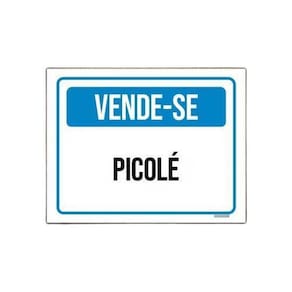 Placa Sinalização Vende-Se Picolé Azul 36X46