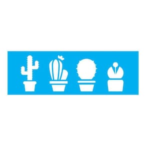Stencil Tamako Cactus - 10X30Cm - Ref 662