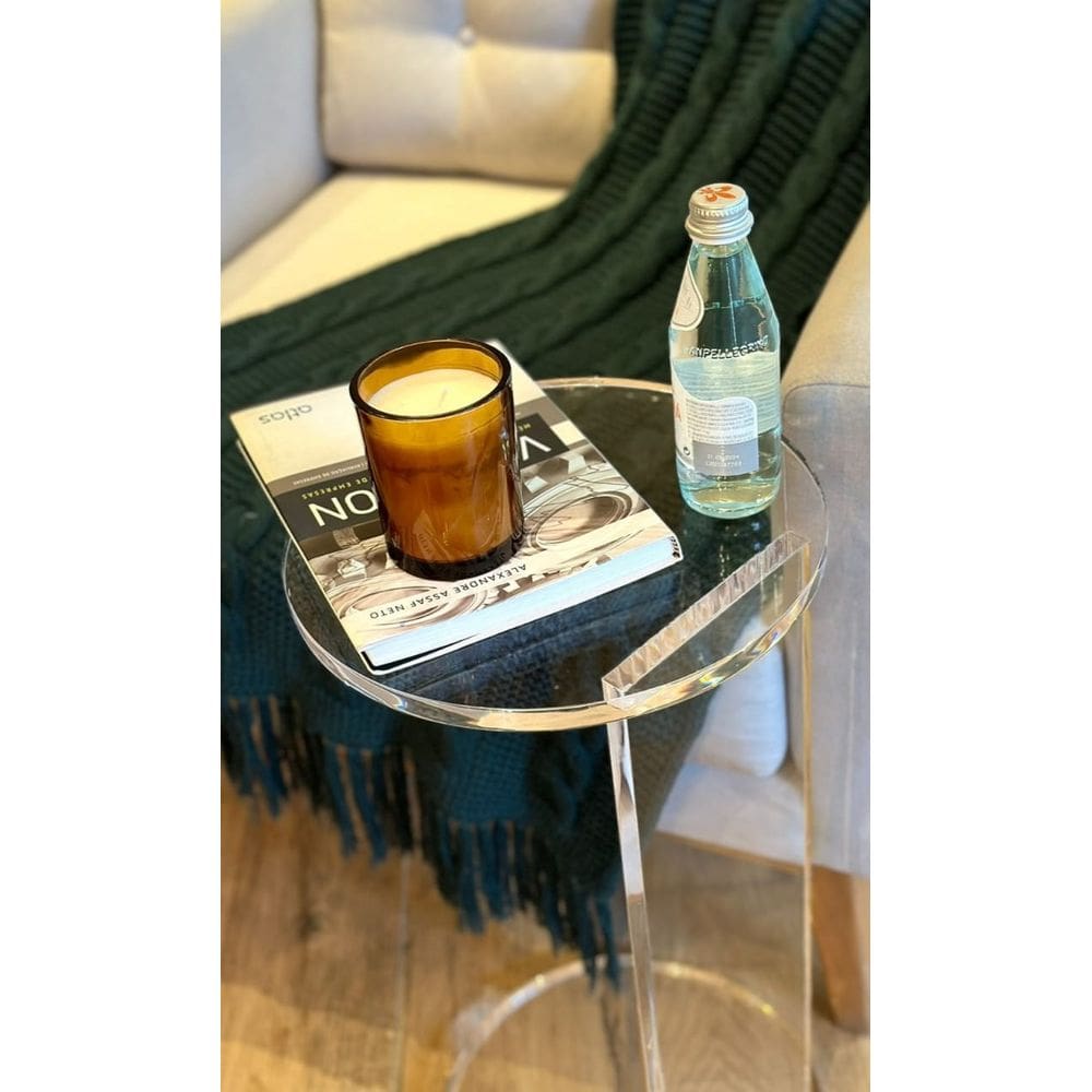 Mesa Lateral Redonda em acrílico