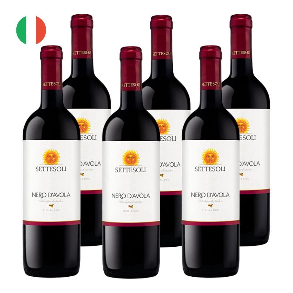 Kit 6 Vinhos Settesoli Nero D’Ávola Tinto Itália 750ml