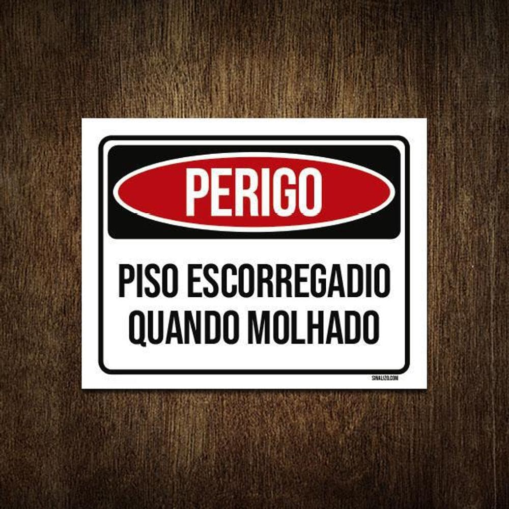 Placa Perigo Pisoescorregadio Quando Molhado 36X46
