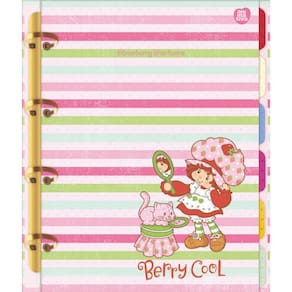Caderno Argolado Cartonado Colegial Moranguinho 160 Folhas Com Divisórias Animativa 8406