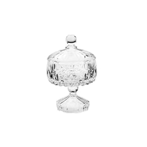 Potiche Decorativa Cristal C/Pé Louise Transparente 14X23 Cm