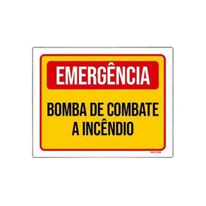 Placa Emergência Bomba Combate Incêndio 18X23