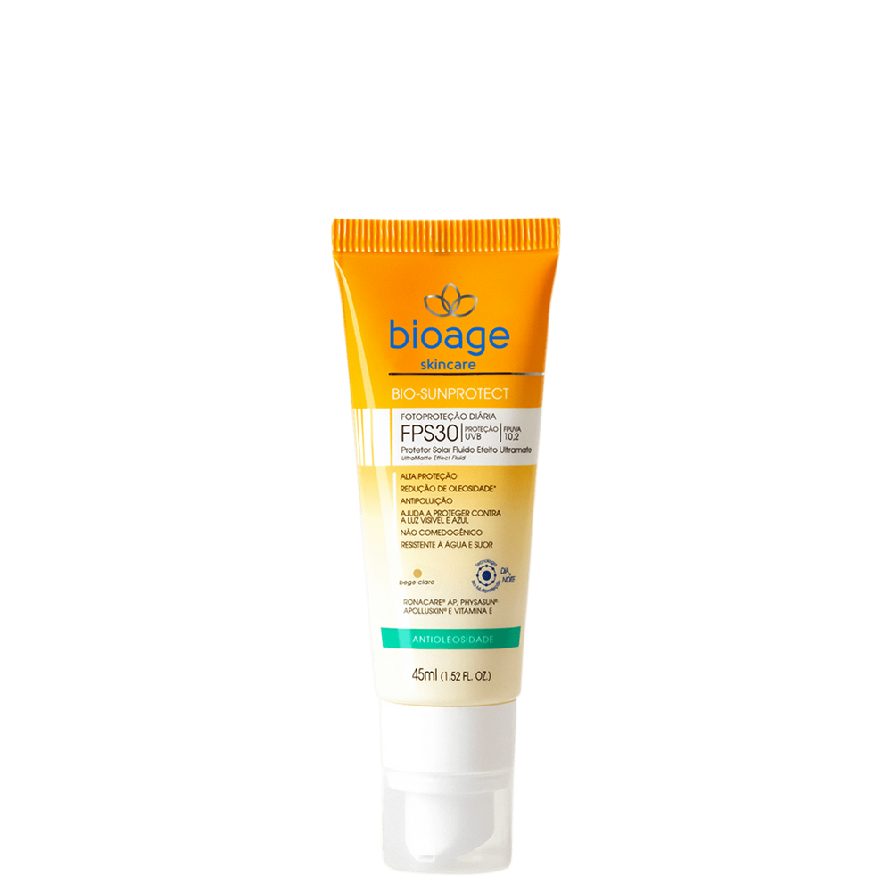 Bioage Bio-SunProtect Antioleosidade FPS 30 Bege Claro - Protetor Solar 45ml