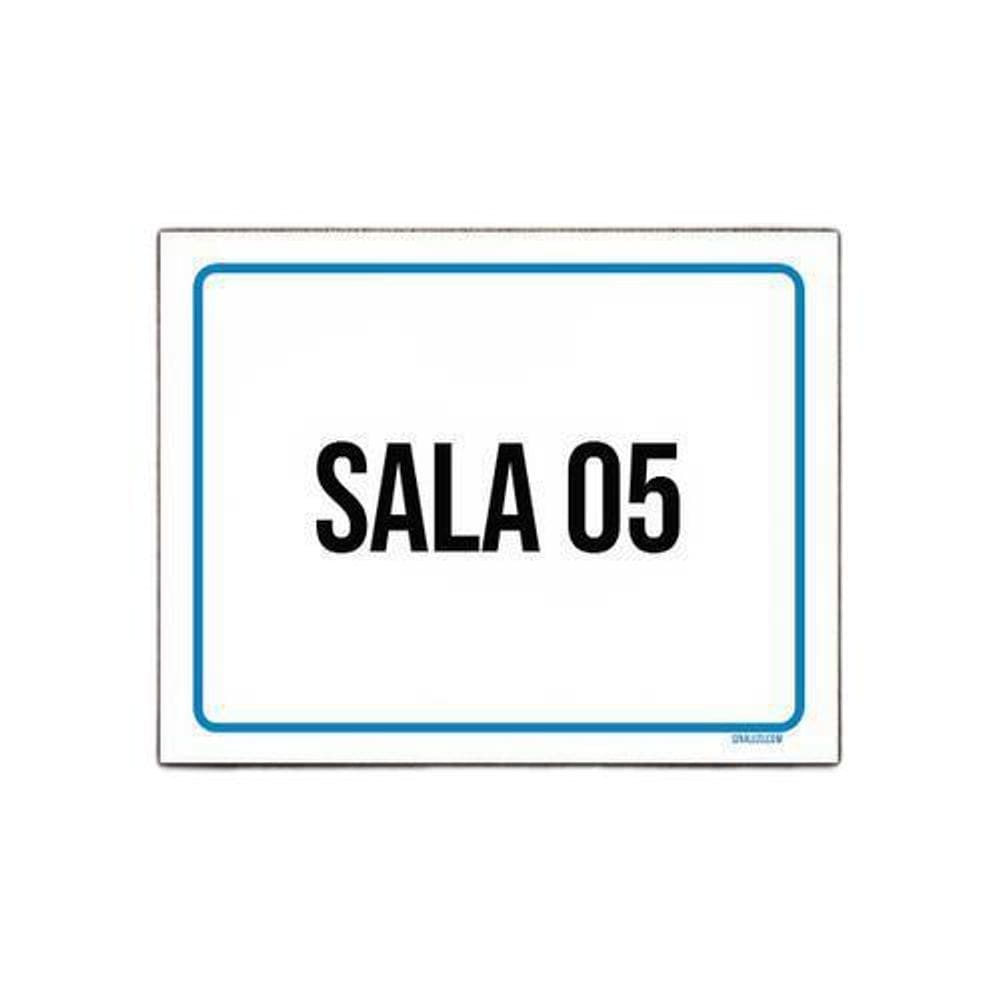Placa Sinalização Sala 5 18x23cm 5un