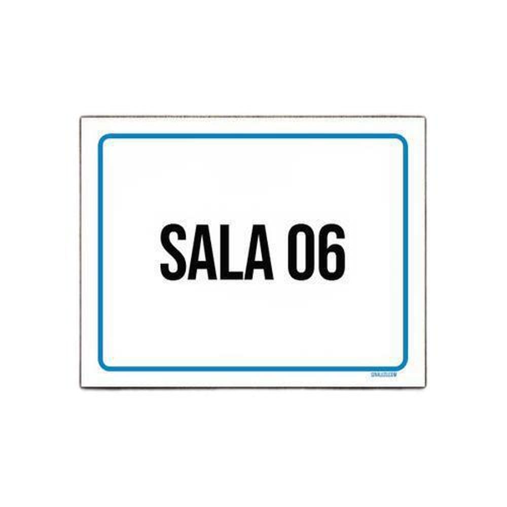 Placa Sinalização Sala 6 18x23cm 5un