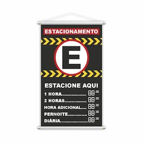 Banner Estacionamento Estacione Aqui Preços Lona 80X50Cm