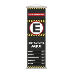 Banner Estacionamento Estacione Aqui Preços Lona 100X30Cm