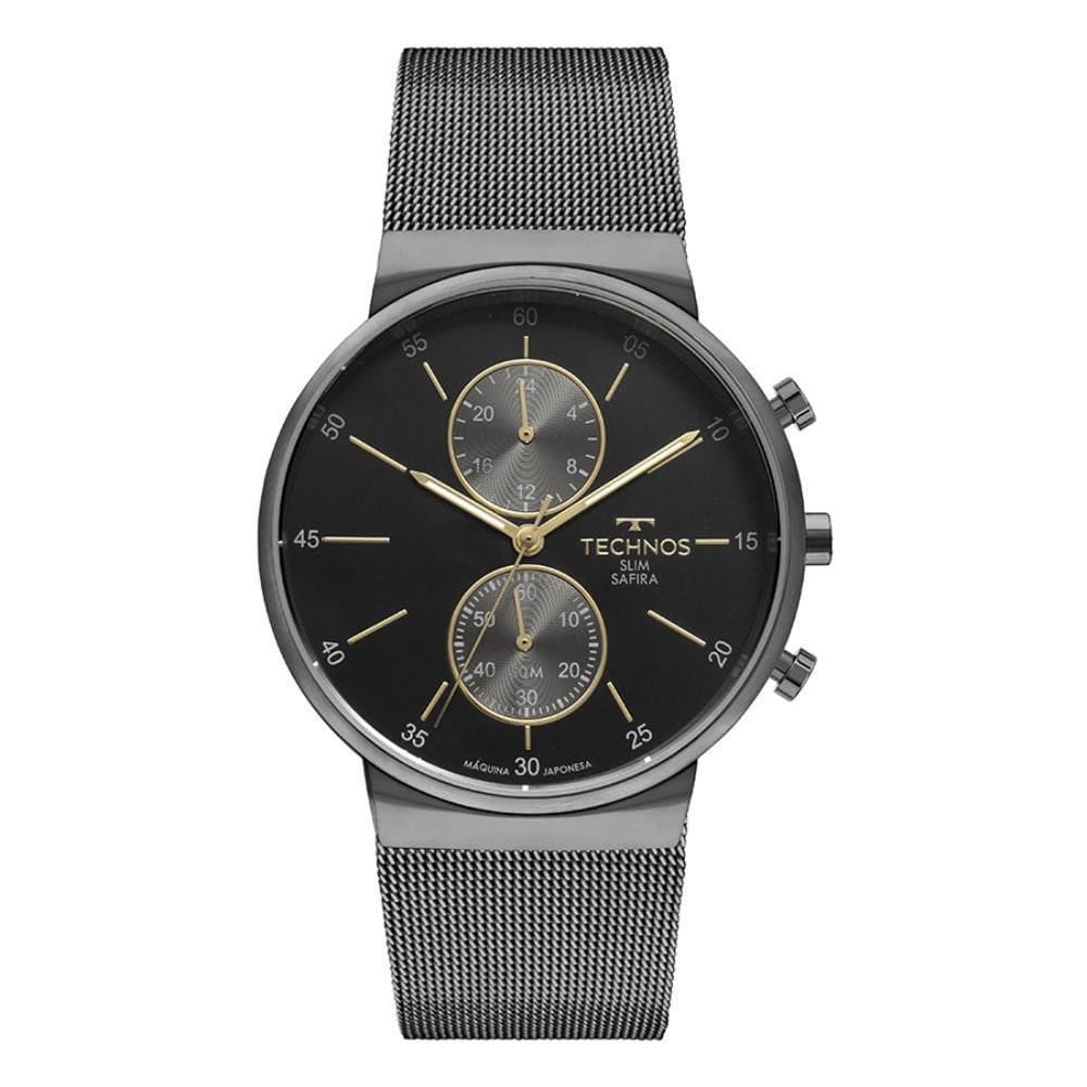 Relógio Technos Masculino Ref: Vd36Ac/1F Dual Time Slim