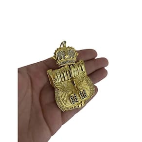 Pingente Visionário 00 Fé Cravejado - Banhado A Ouro 18K