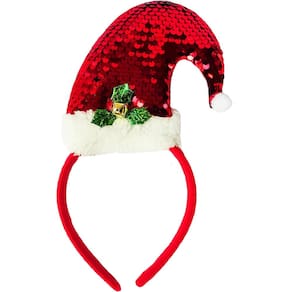 Tiara De Natal Gorro Gorrinho Papai Noel Arquinho Luxo Santa Claus Acessório Natalino Arco Adulto Infantil Adereço Noite