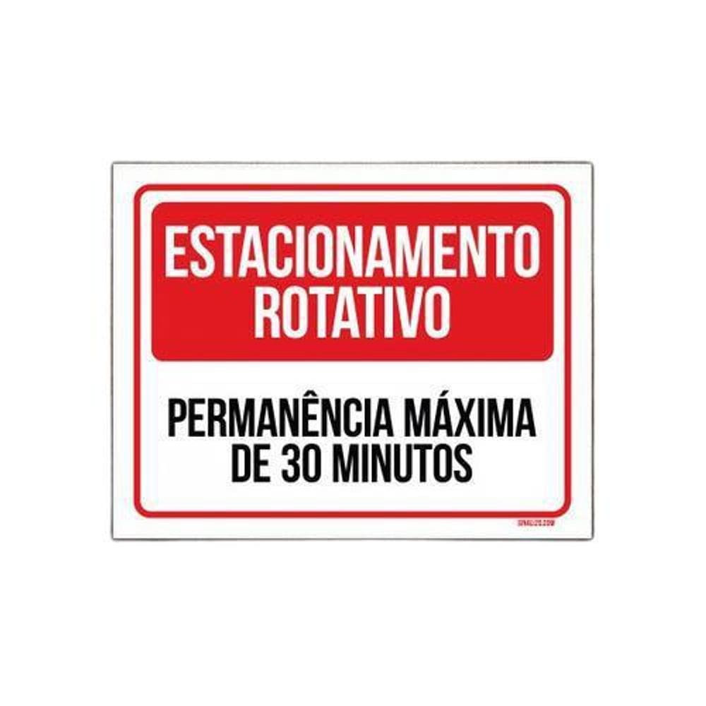 Kit 10 Placas - Estacionamento Rotativo 30 Minutos