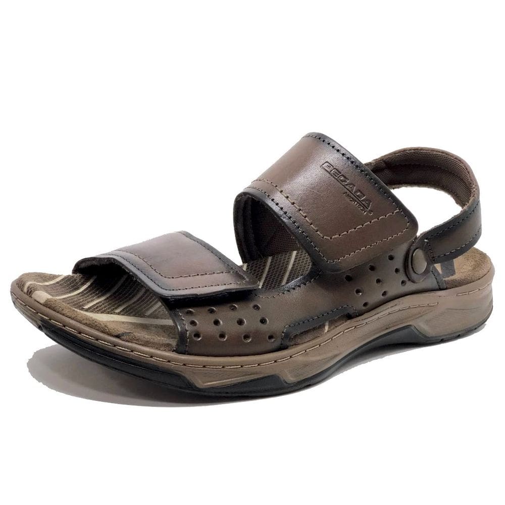Sandalia Masculino Conforto Casual em Couro Pegada