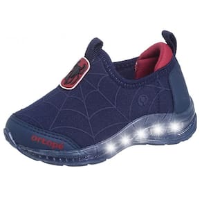 Tenis Infantil Menino Luz Slip On Aranha Ortope Dna Light