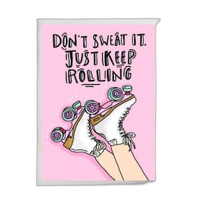 Quadro Patins Just Keep Rolling 45X34Cm Branca
