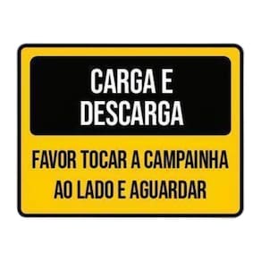Placa Carga Descarga Tocar Campainha Ao Lado 36X46