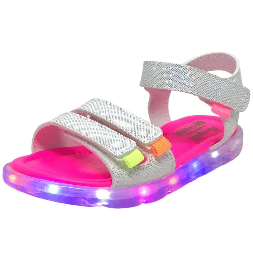 Sandalia Infantil Menina Conforto Luz Led Lulli Pampili