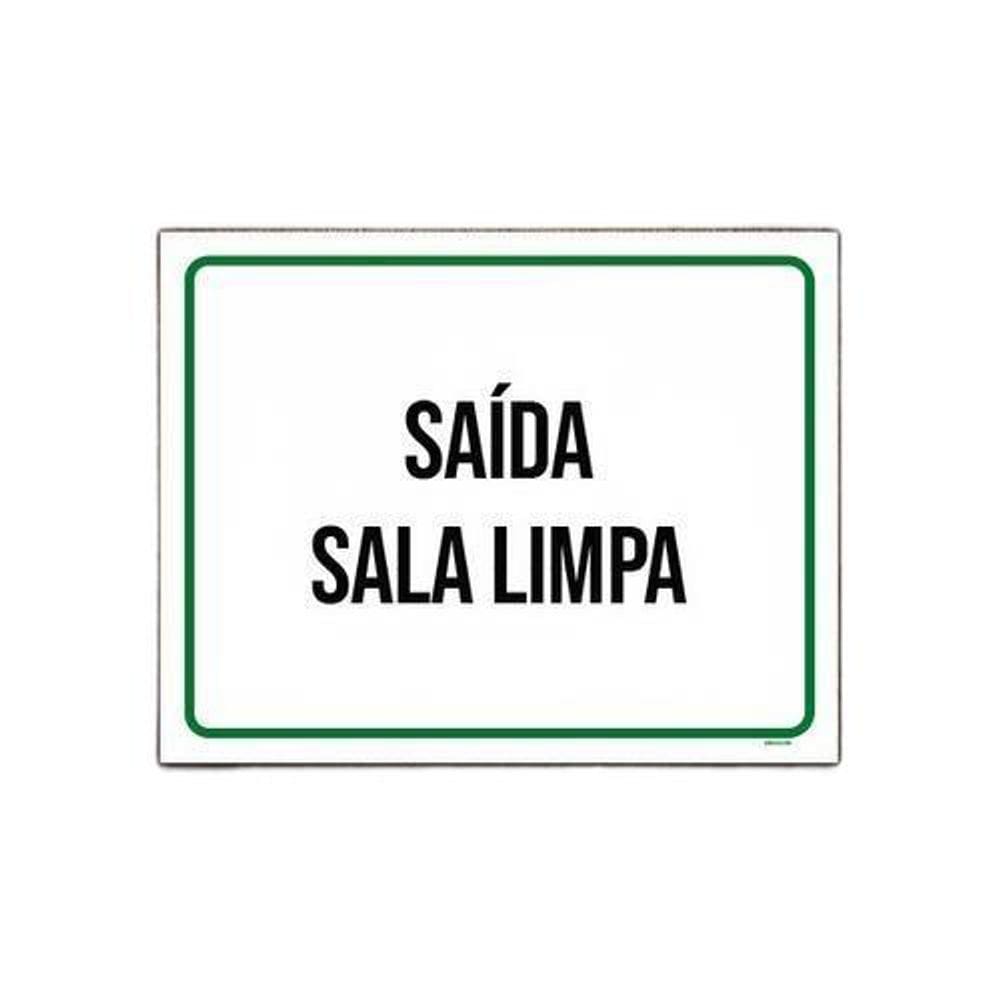 Kit 10 Placa Sinalização - Saída Sala Limpa