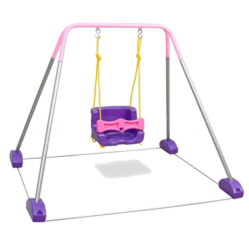 Balanço Infantil Individual com Estrutura Jundplay Rosa