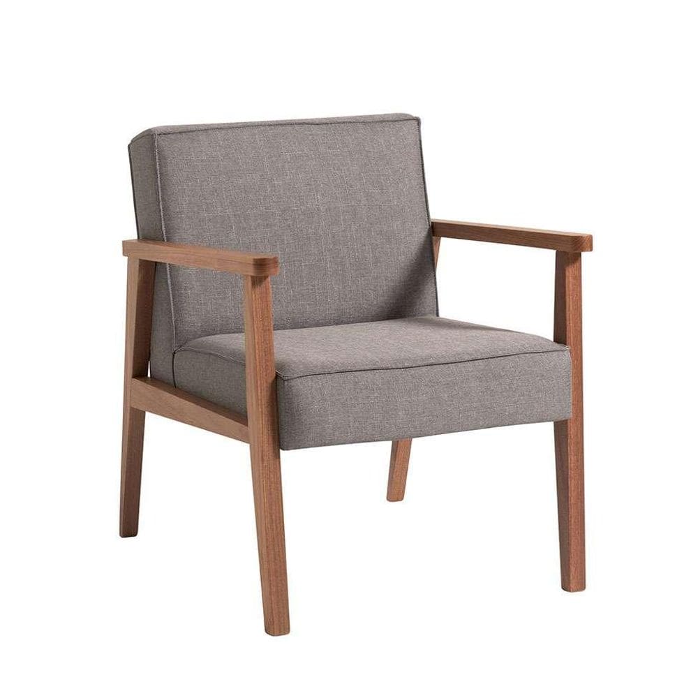 Poltrona Júlia Natural e Cinza