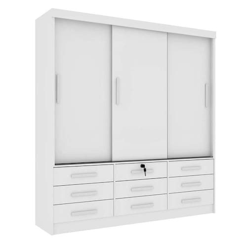 Guarda-Roupa Casal Chicago I 3 PT 9 GV Neve - Branco