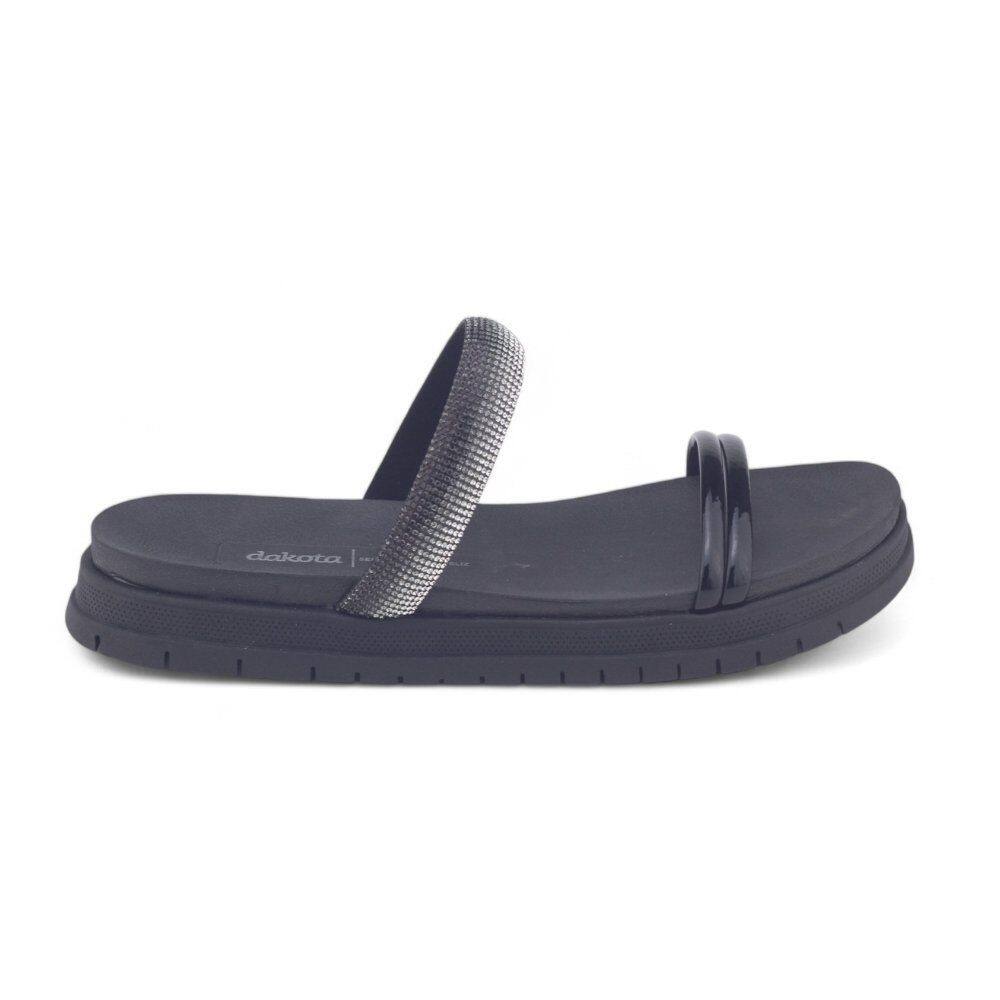 Chinelo Papete Feminino Dakota Y7722 brilhos Strass - 37 - Preto