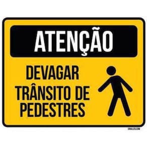 Kit 10 Placas Atenção Devagar Trânsito Pedestres