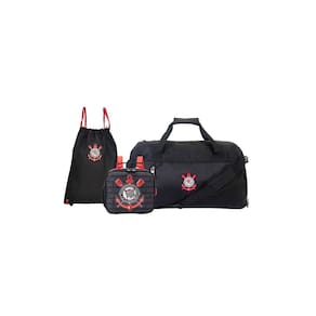 Kit Lancheira Térmica+Saco+Sacola Viagem Corinthians Oficial