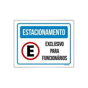 Placa Estacionamento Exclusivo Funcionários Nova 18x23cm 3un