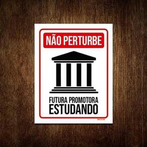 Placa Não Perturbe - Futura Promotora Estudando 18X23