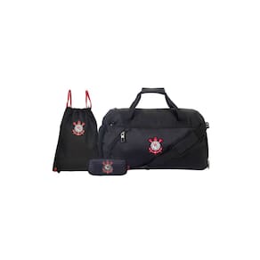 Kit Estojo Triplo+Saco+Sacola Viagem Corinthians Oficial