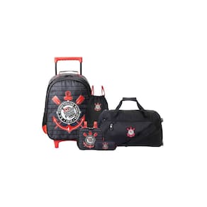 Kit Mochila+Lancheira+Estojo D+Saco+Sacola V Corinthians